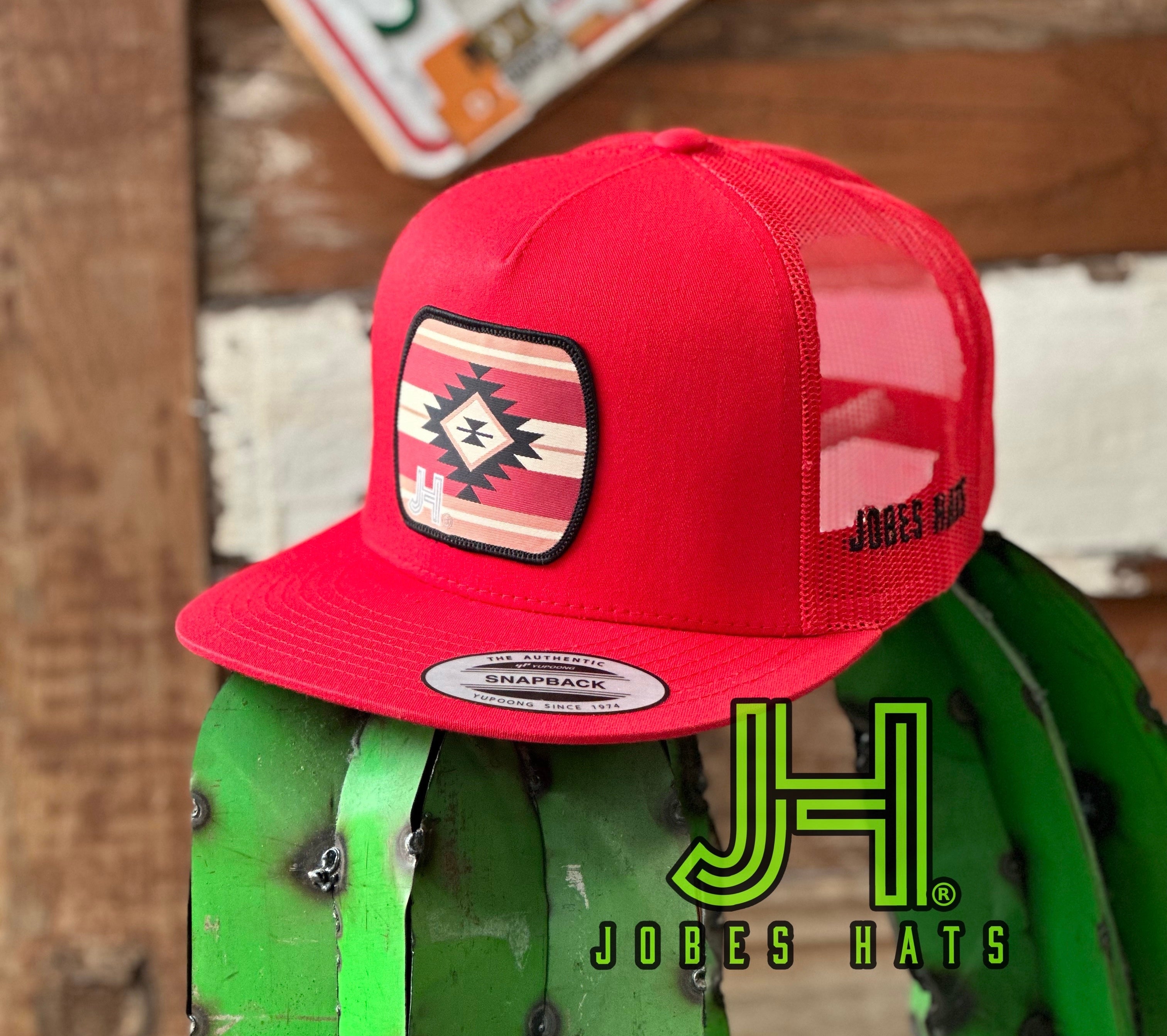 NEW 2023 Jobes Trucker Cap - All Red Aztec Maroon patch - Jobes Hats