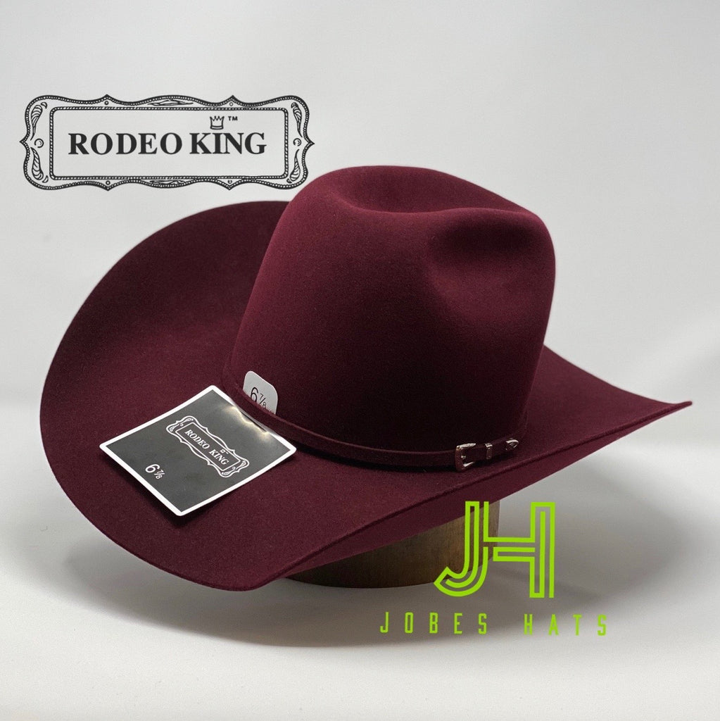 Rodeo King Felt 7X Merlot 4" 1/4 Brim 6" Crown - Jobes Hats