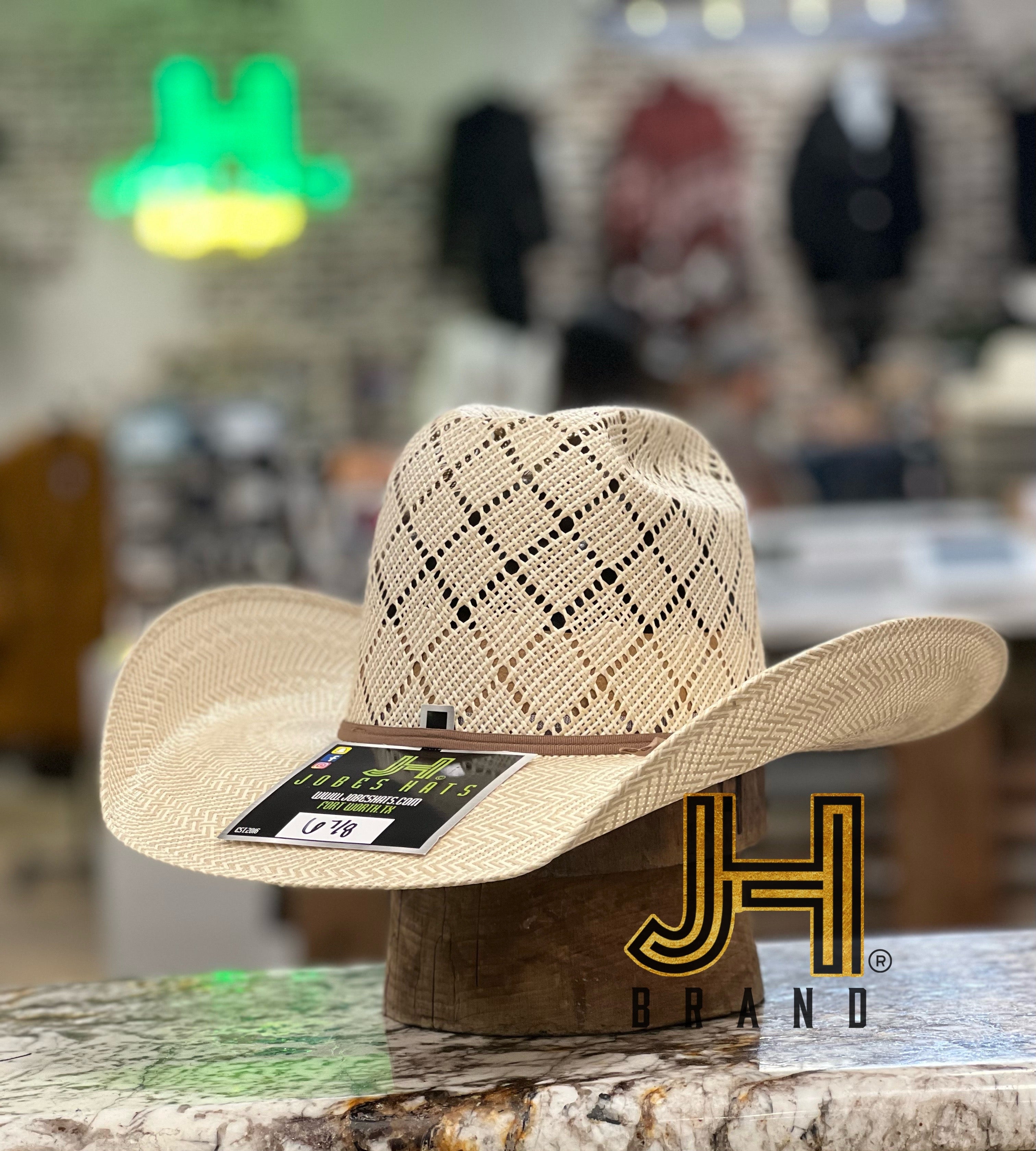 2022 Jobes Hats Straw Hat “Diamante” 4”1/4 Brim (Comes open and flat) - Jobes Hats