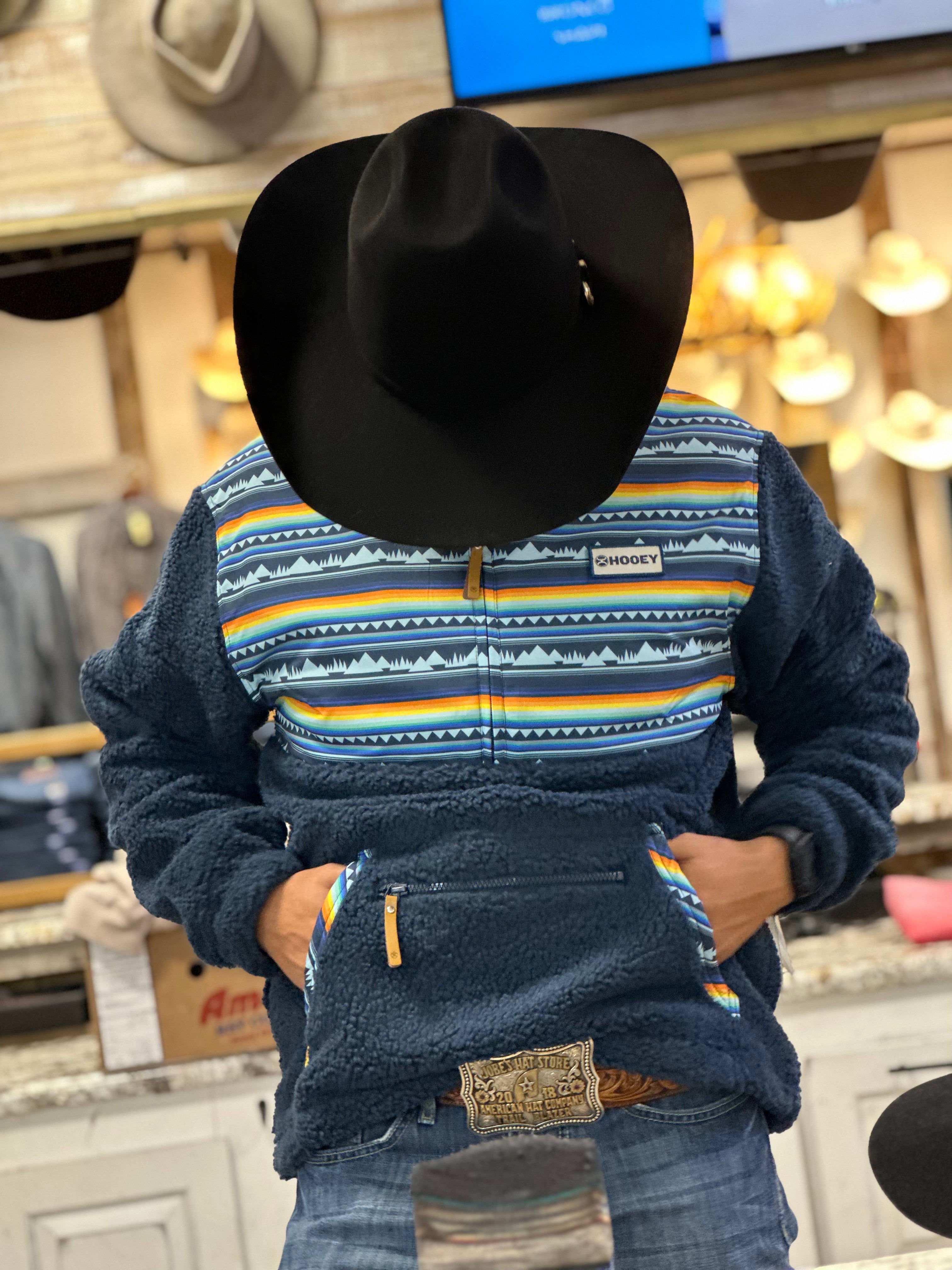 Men’s Hooey Blue Sherpa Pullover - Jobes Hats