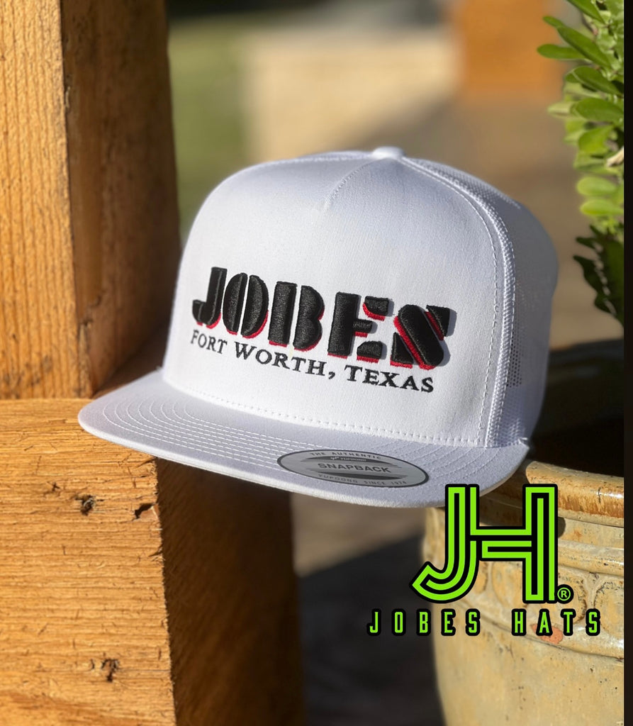 New 2022 Jobes Hats Trucker - All White JOBES 3D Black - Jobes Hats