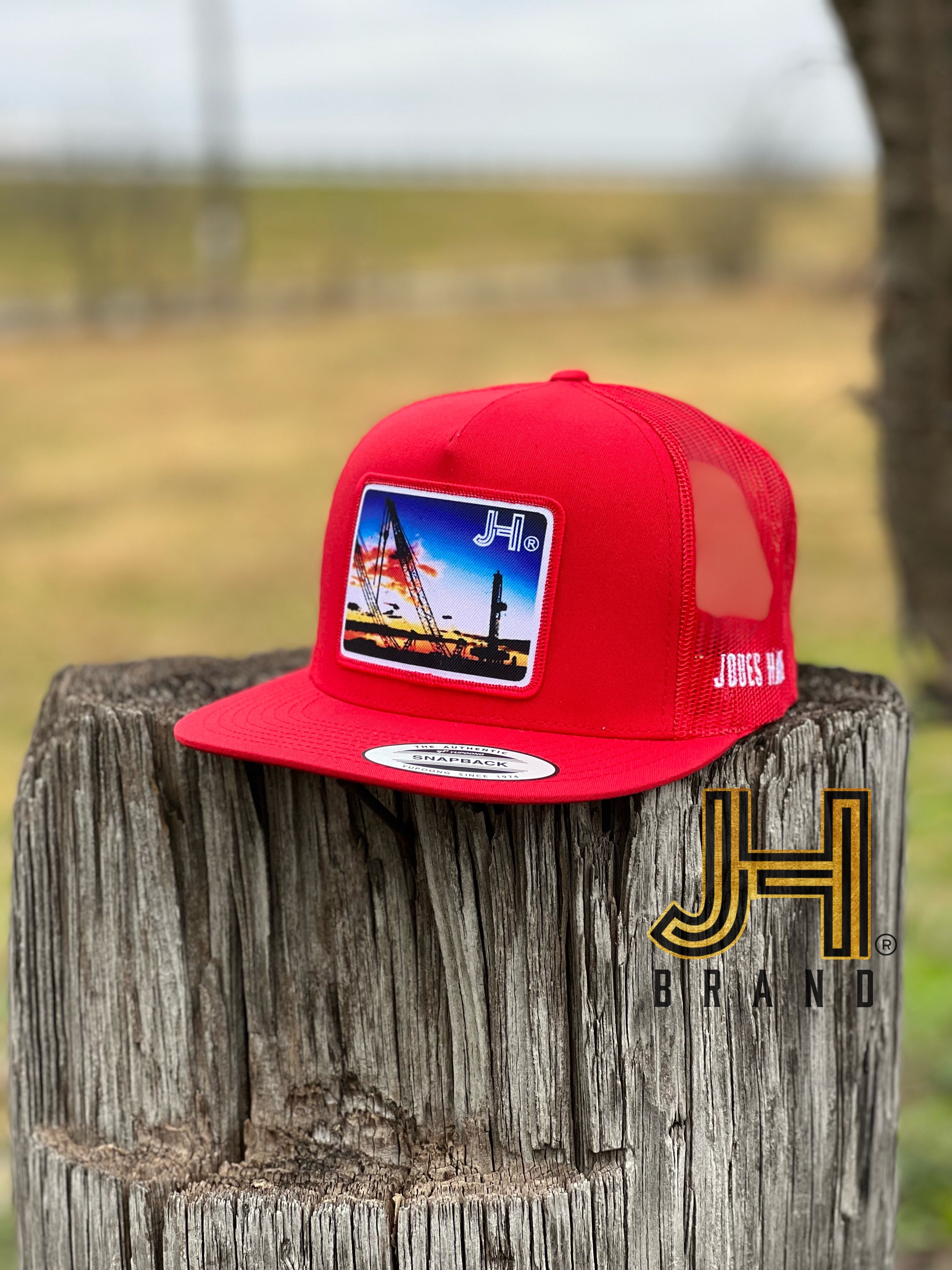 New 2022 Jobes Trucker Cap-  All Red Crane Life Patch - Jobes Hats