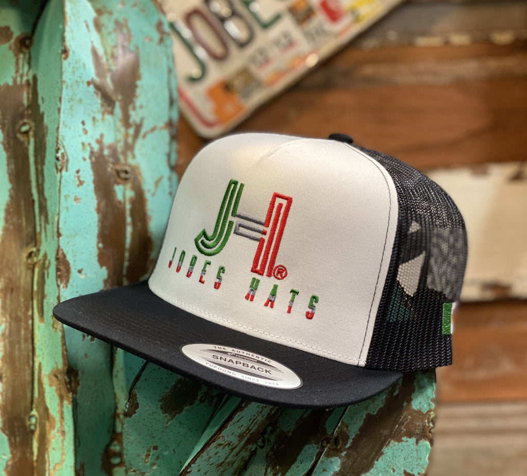 Jobes Hats Trucker - White and Black Tricolor / Mexico flag - Jobes Hats