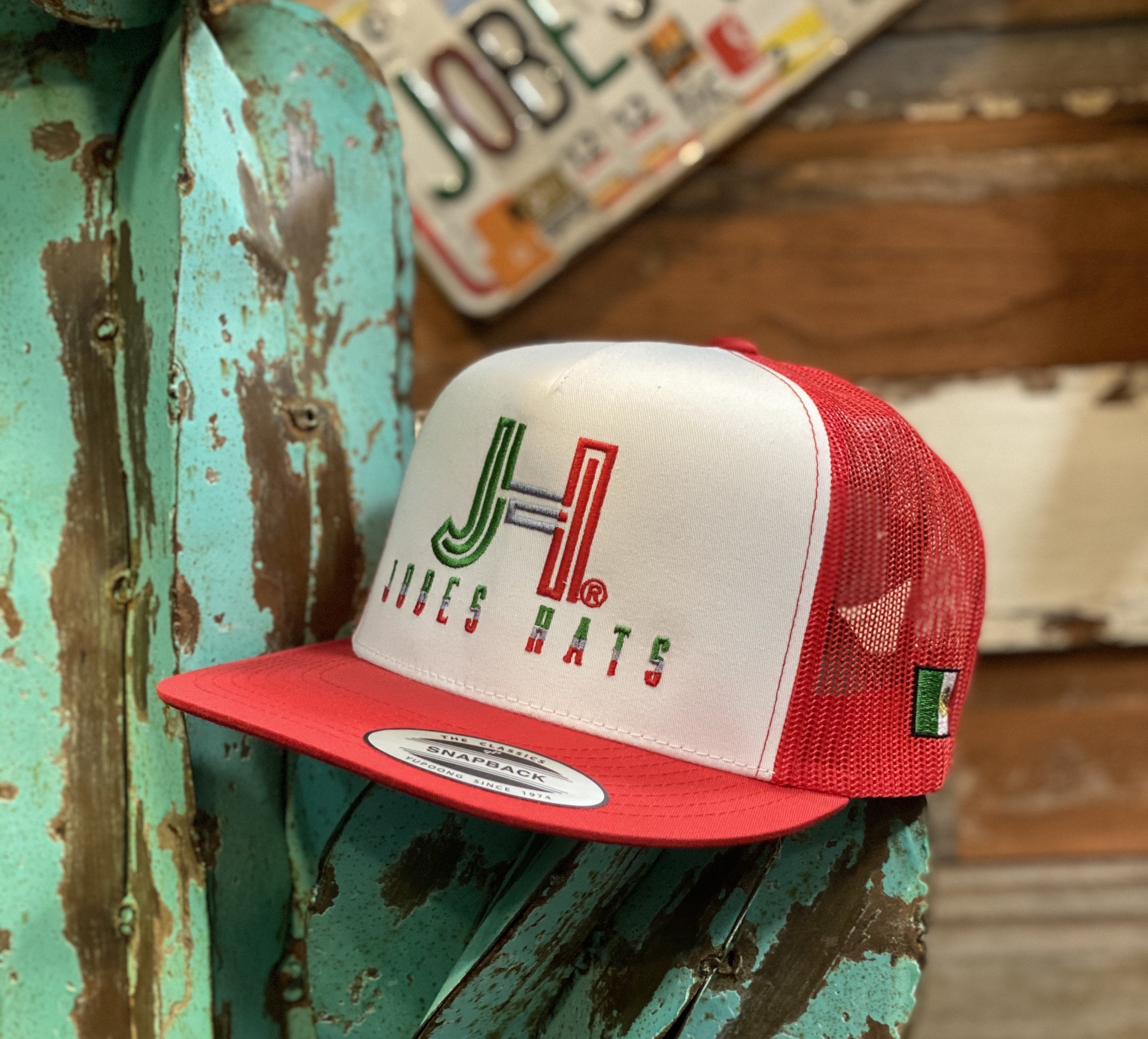 Jobes Hats Trucker - White and Red Tricolor / Mexico flag - Jobes Hats