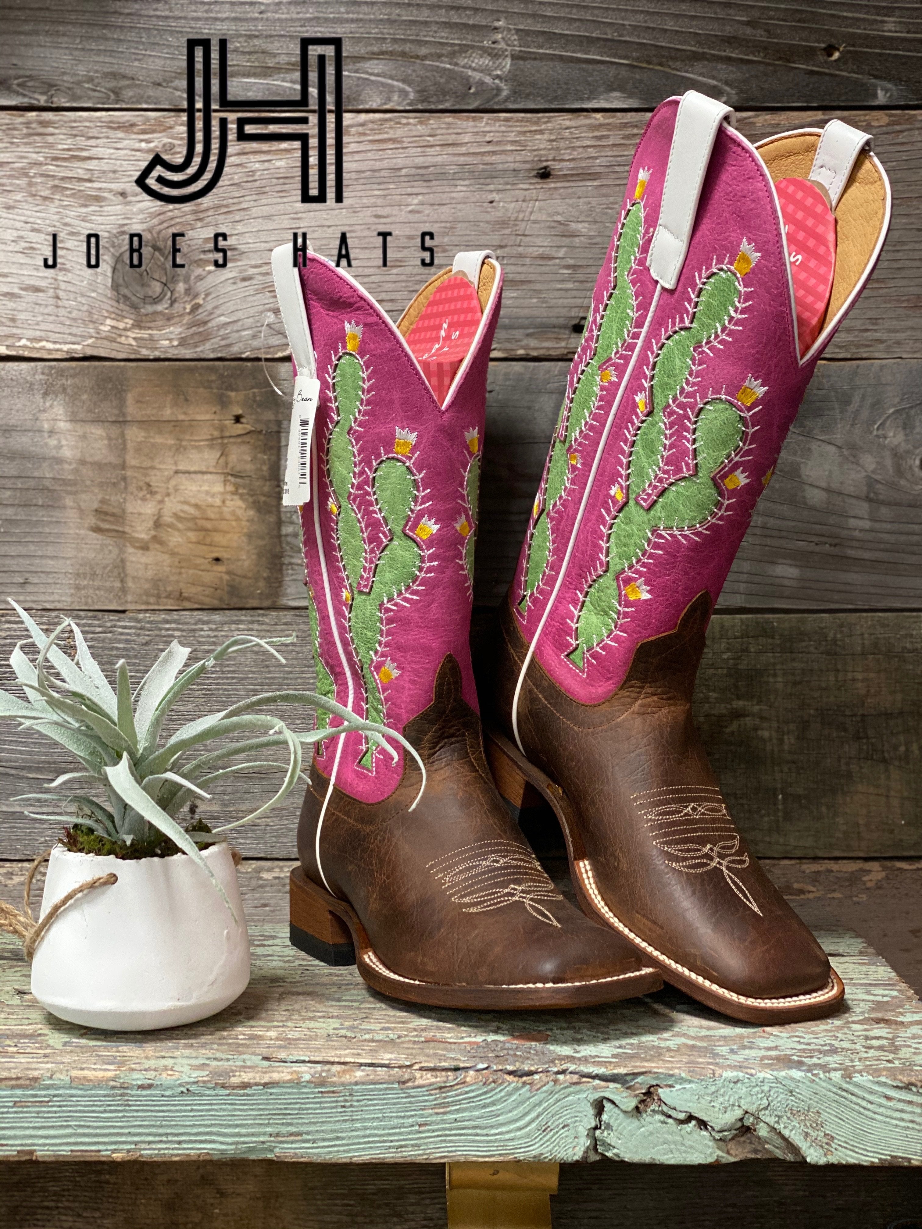 Ladies Macie Bean M9132 Prickled Pink Cactus Boots - Jobes Hats