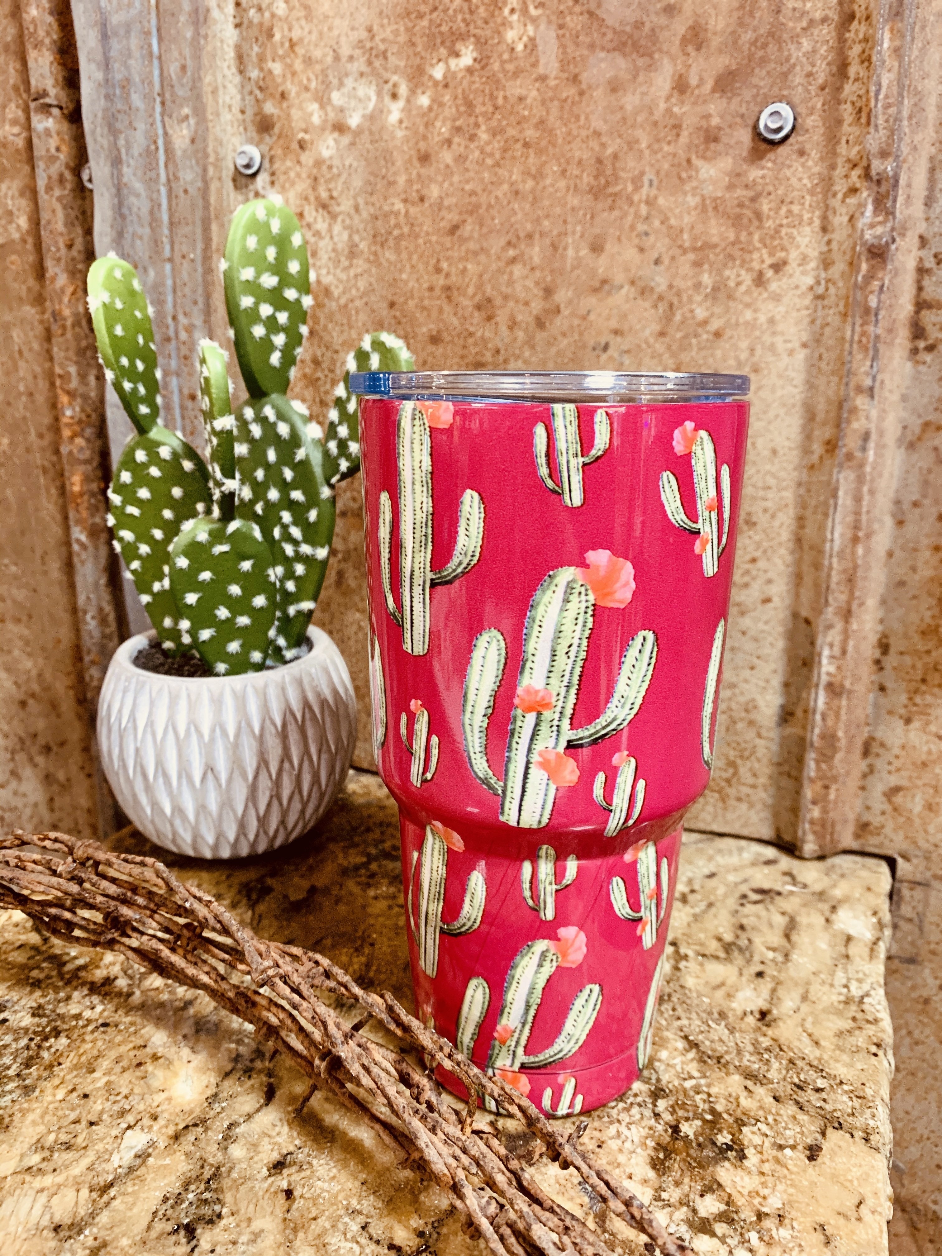 Neon Pink Cactus Bloom Tumbler - Jobes Hats
