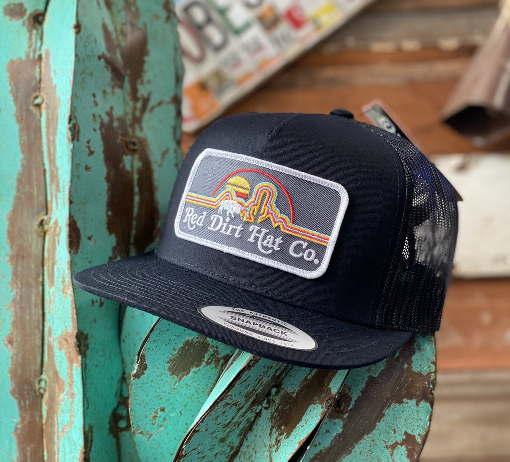 Red Dirt Hat Co. - All Black Neon Buffalo patch - Jobes Hats