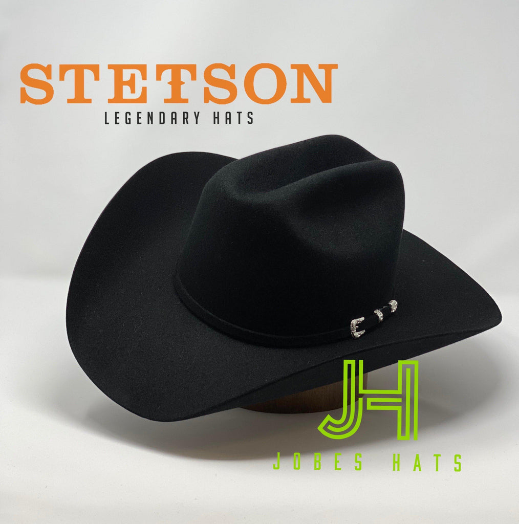 Stetson 5X Lariat Black 4" 3/4 Crown 4" Brim - Jobes Hats