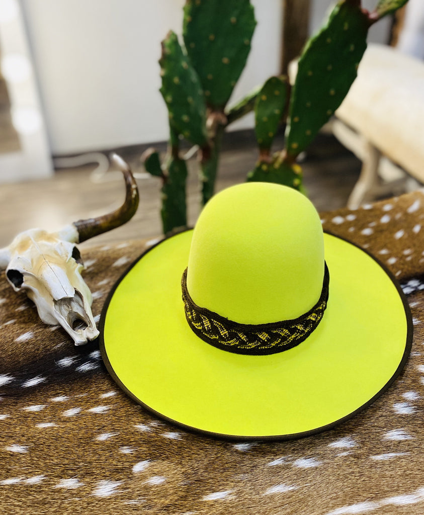 Tacchino “Neon Moon" Neon Yellow Fashion Hat - Jobes Hats