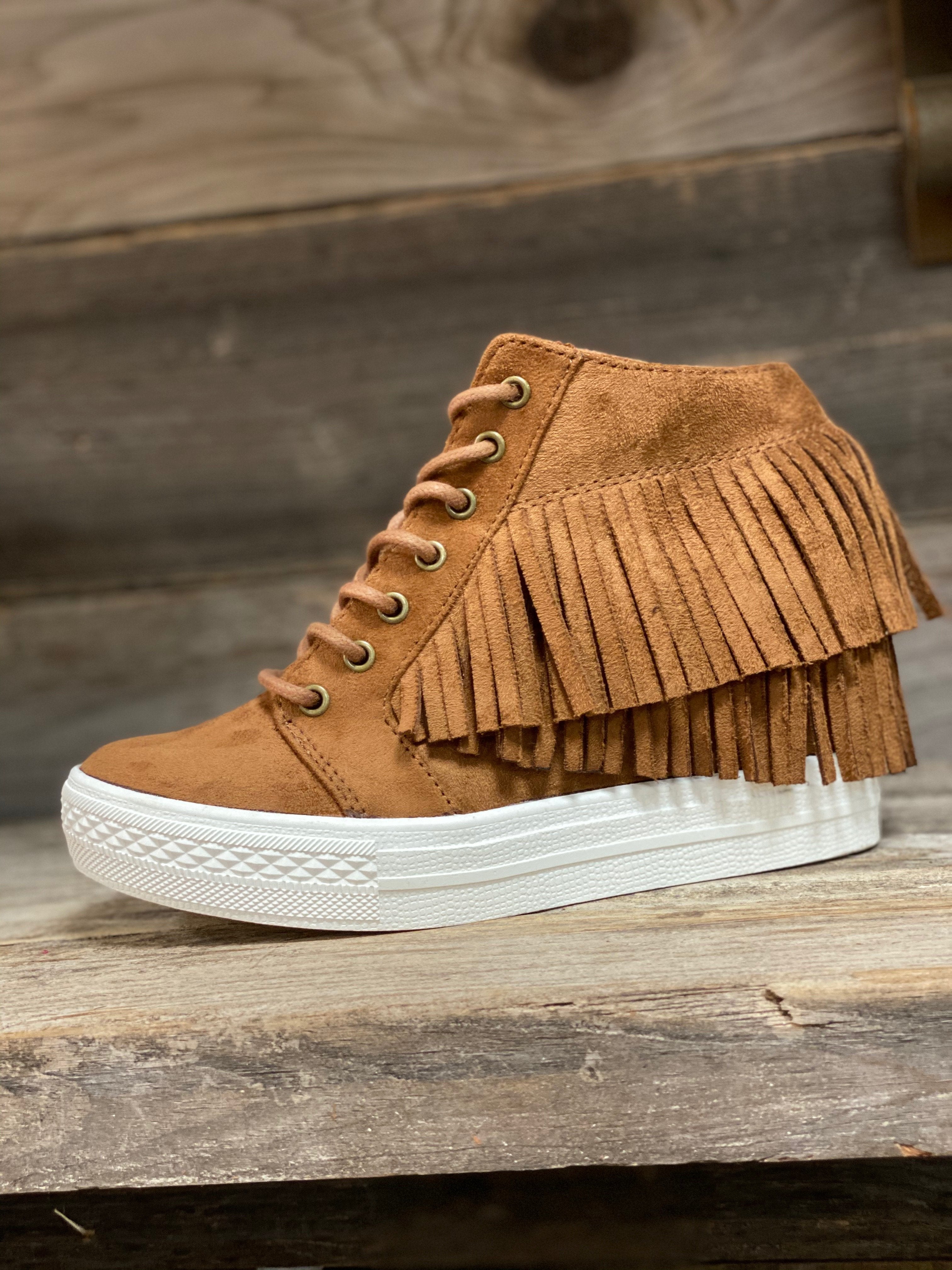 Tan Fringe Bootie Tennis - Jobes Hats
