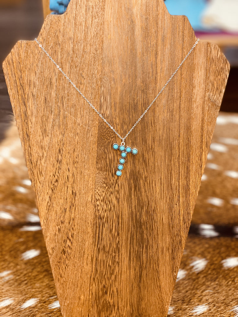 Turquoise Stone Initial Necklace "T"-JH Boutique-Jobes Hats